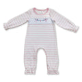 Christmas lighting pink stripe baby girls romper
