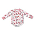 Pink plaid santa candy cane girls Christmas romper