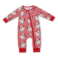 Long sleeves stripe santa baby girls zipper Christmas romper