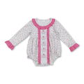 Long sleeves leopard pumpkin bow girls fall romper