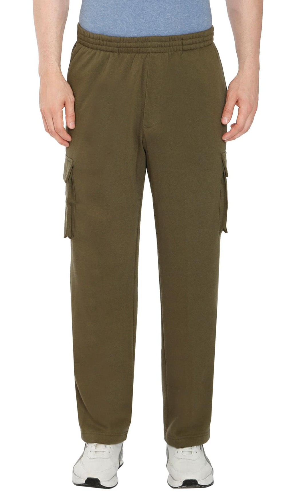 Men's Brushed Fleece Cargo Pants – Comfy Sweatpants with inner drawstrings