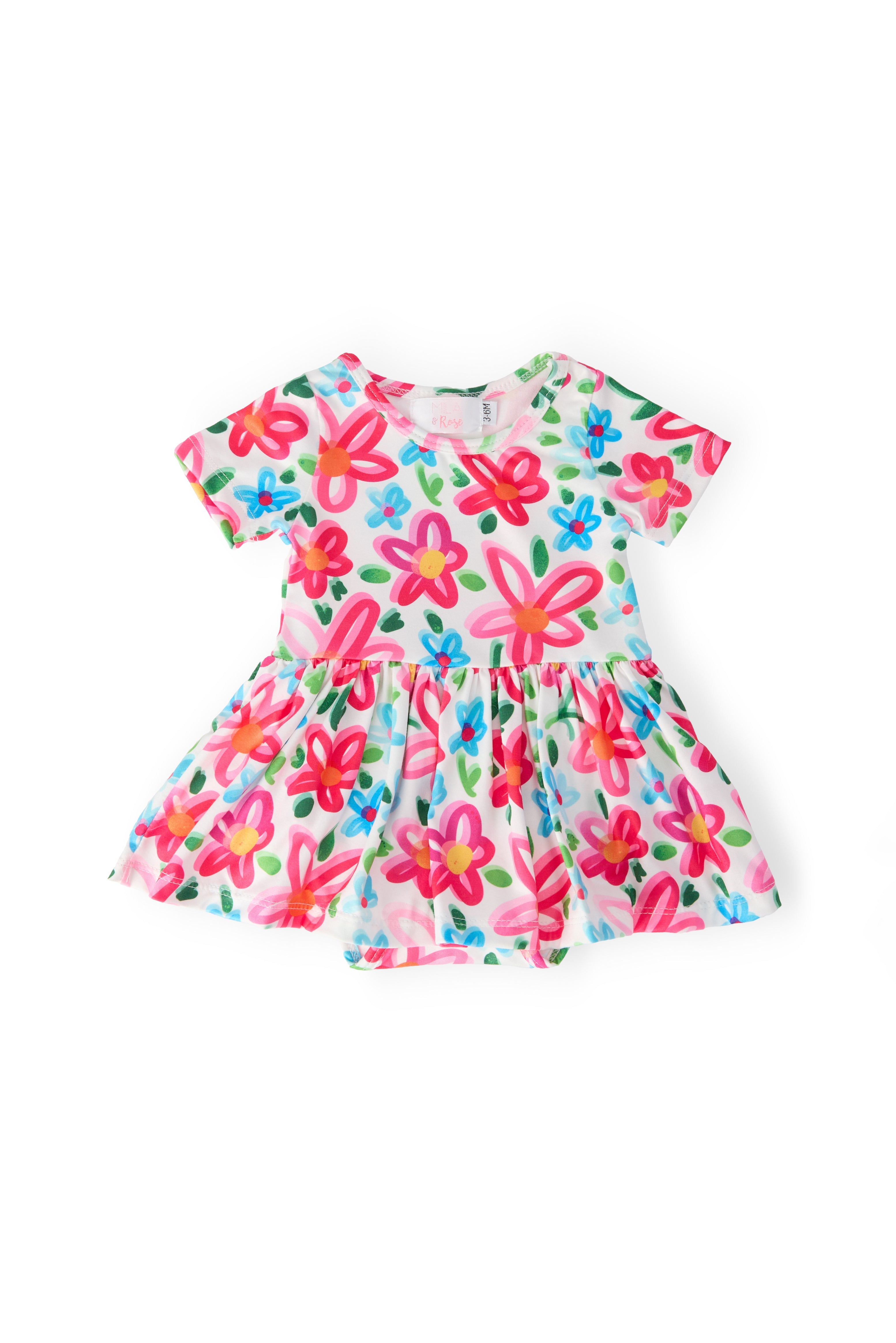 Neon Floral S/S Twirl Bodysuit