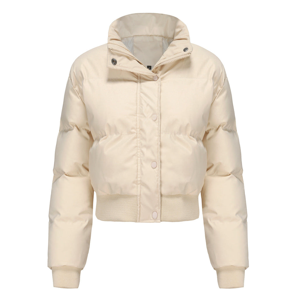 Autumn and winter women's short long-sleeved turtleneck warm jacket