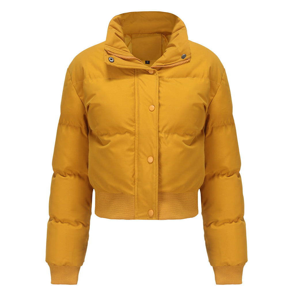 Autumn and winter women's short long-sleeved turtleneck warm jacket