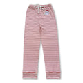 Santa embroidery red green stripe women Christmas pants