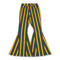 Purple green yellow stripe adult women Mardi Gras jeans