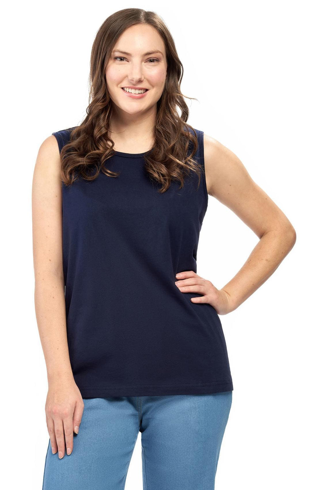 Women's Classic Relaxed Fit Cotton blend Sleeveless Tank Top