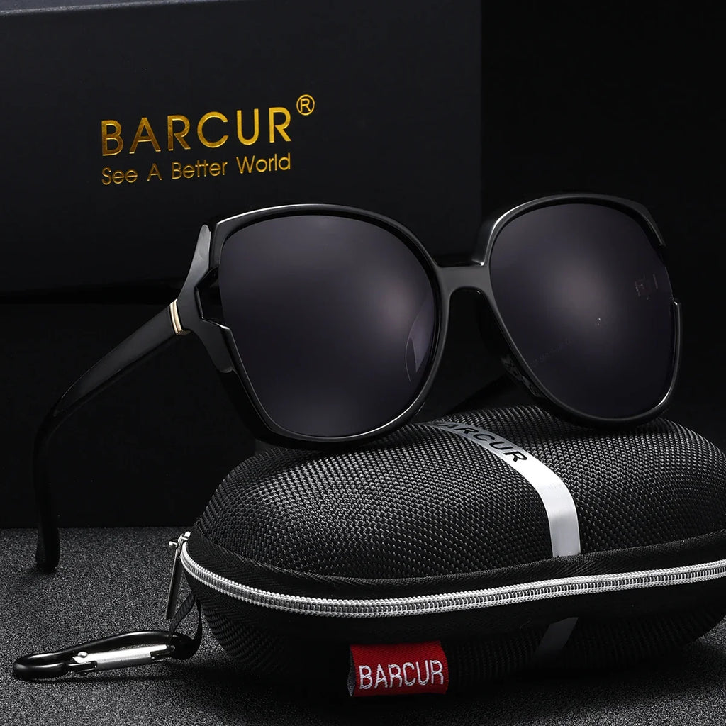 BARCUR Oversized Square Polarized Sunglasses for Women – Fashion Gradient Lens Summer Eyewear with UV400 Protection – Lightweight PC Comfortable Frame Trendy Street Style Shades for Summer Shopping Beach & Travel