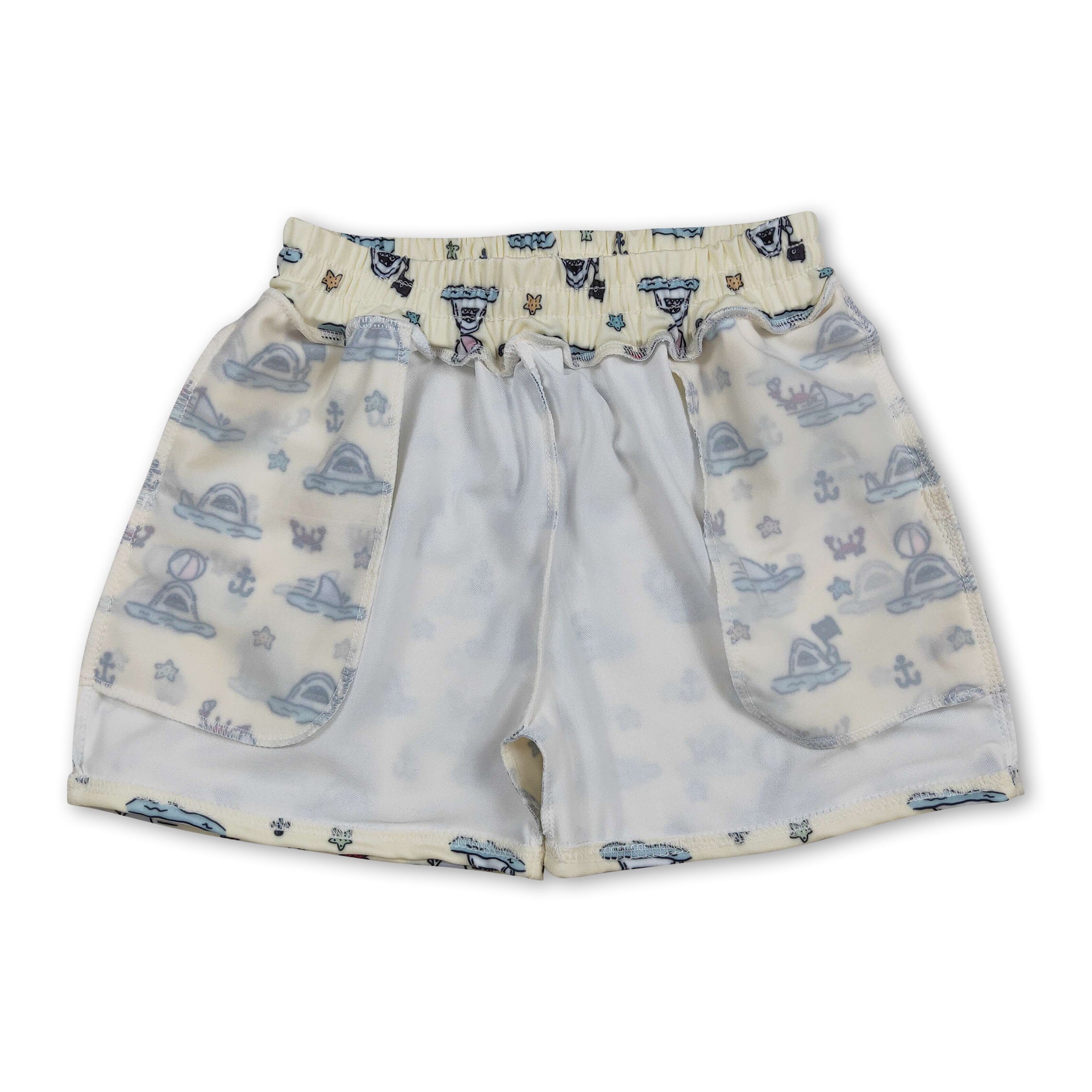 Boat crab anchor kids boys summer swim trunks