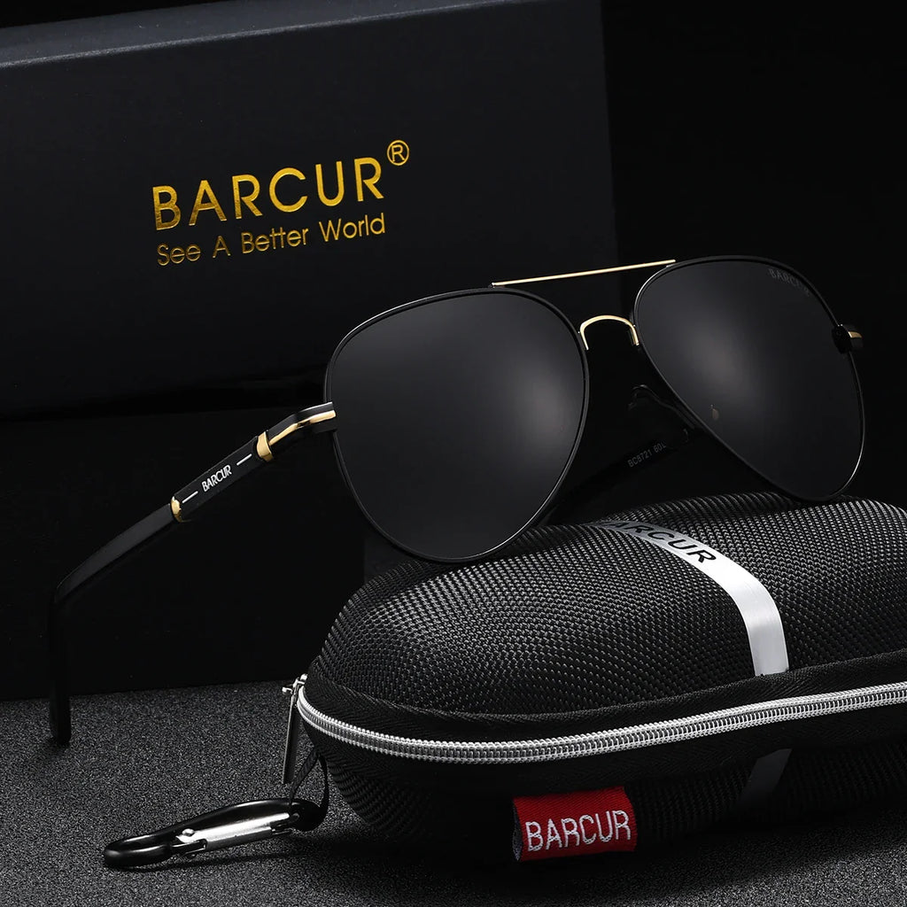 BARCUR Sunglasses Retro Chic Men Fashion Oversized Pilot Style Sunglasses with Mirrored TAC Lenses Durable Stainless Steel Frame for Hiking Outdoor Sports and Sun Protection for Summer