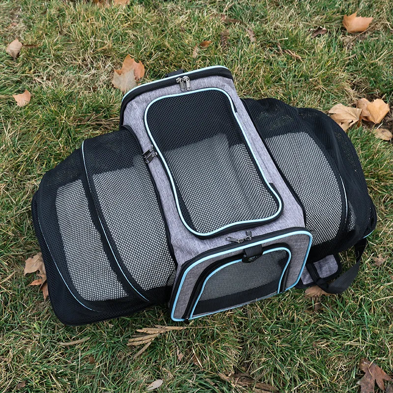 Pet Carrier Bag Foldable Small Dog Charter Carrying Cat Out Bag Expansion Pet Bag Mesh Breathable Expansion Foldable Handheld C