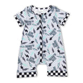 Plaid short sleeves mama's boy thunder baby romper