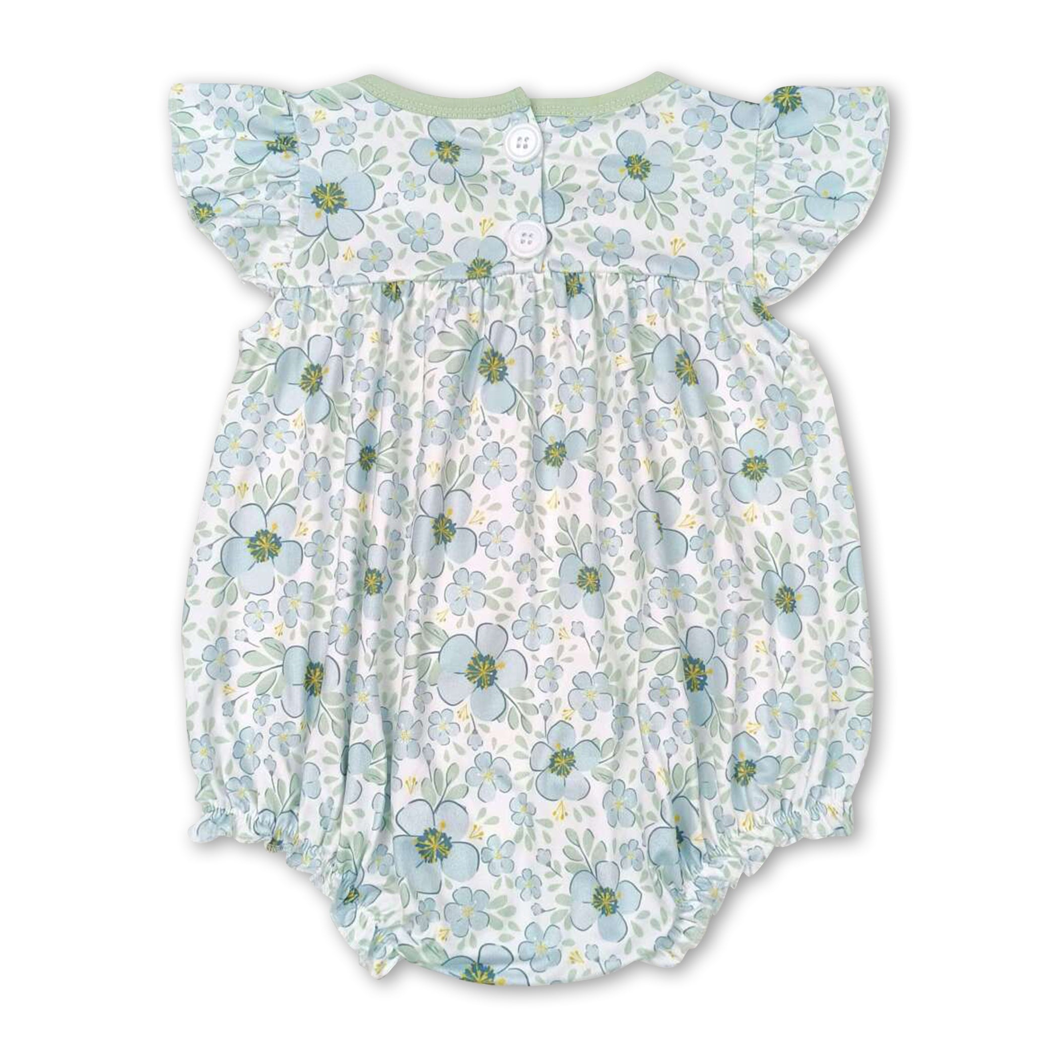 Flutter sleeves floral baby girls summer romper