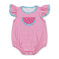 Flutter sleeves stripe watermelon baby girls summer romper