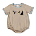 Short sleeves deer duck dog baby boy romper
