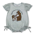 Short sleeves you'll be here in my heart baby girls romper