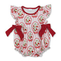 Flutter sleeves stripe strawberry baby girls romper