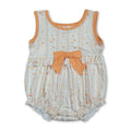 Sleeveless floral bow ruffle baby girls summer bubble