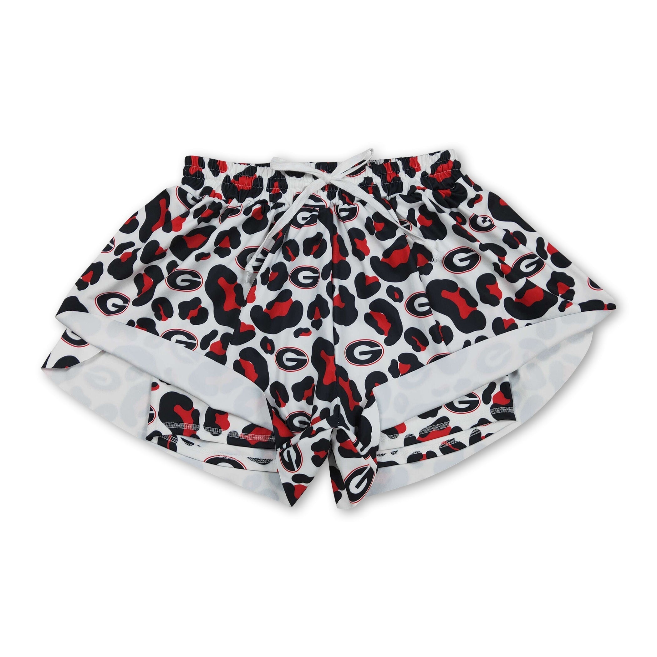 Red leopard G adult women team active shorts