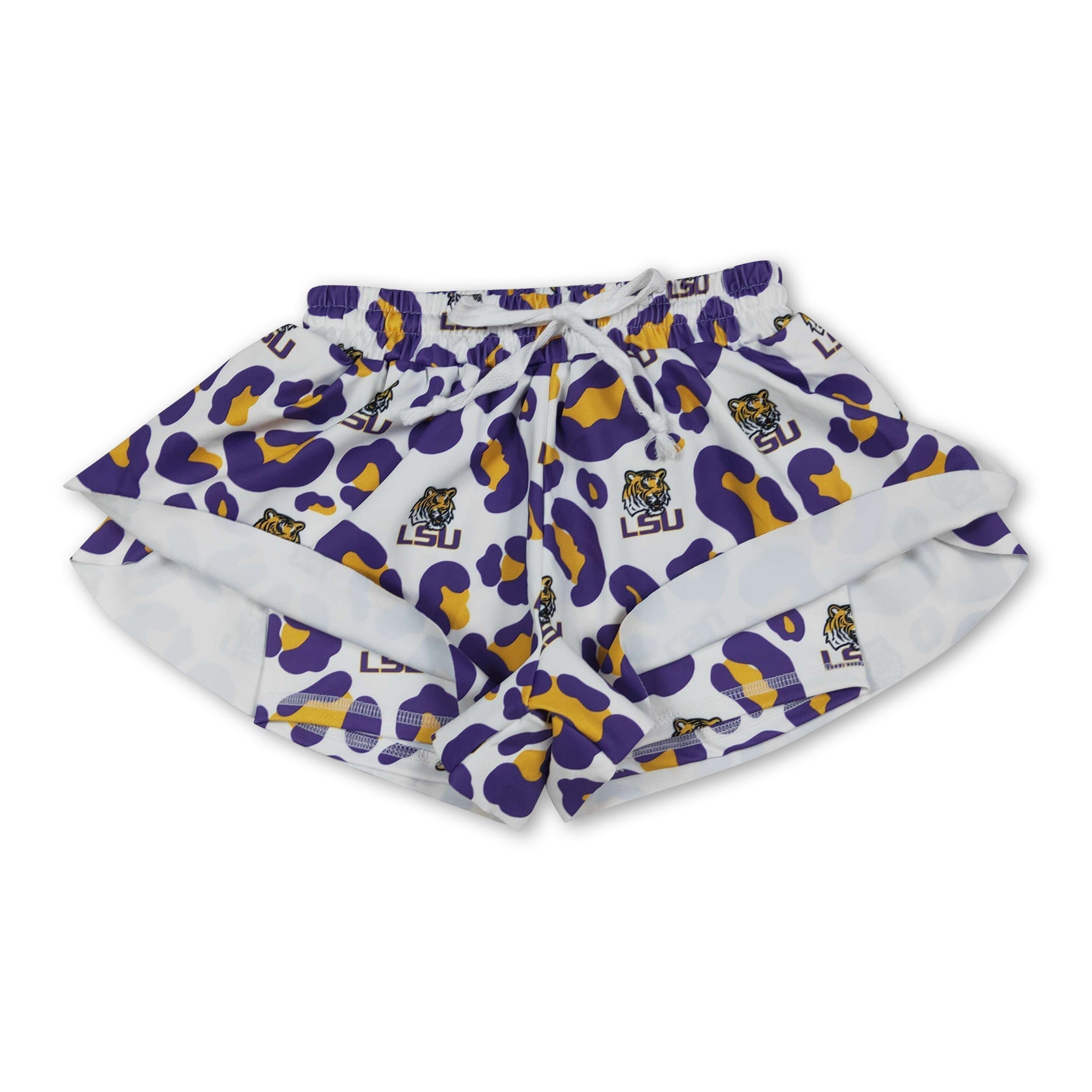 Leopard tiger kids girls team active summer yoga shorts