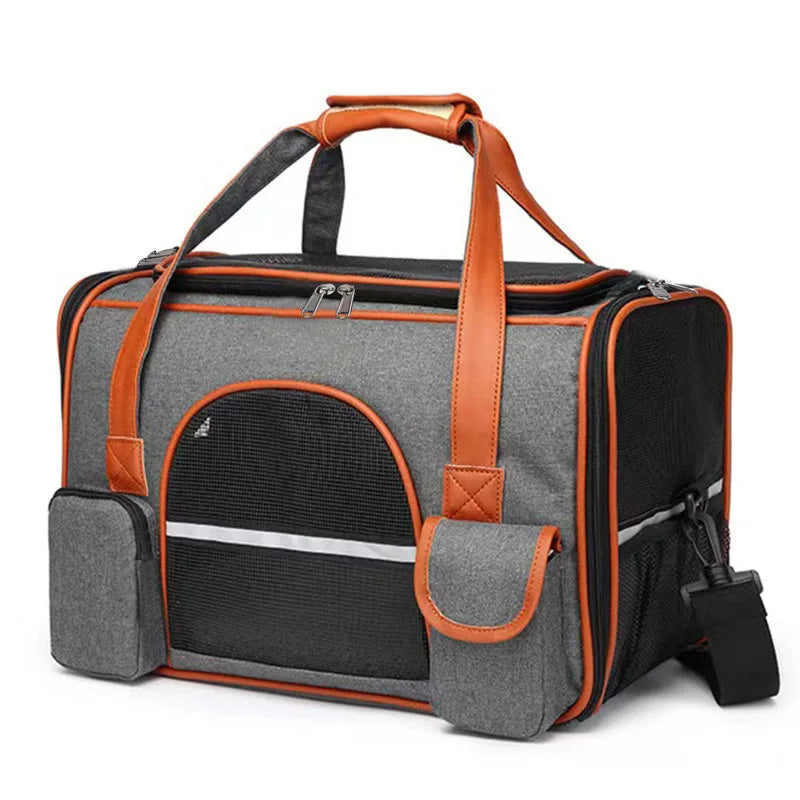 Dog Pet Carrier Bag Anti-Collapse Design Multiple Storage Pockets Cat Travel Handbag for Medium Cats, Puppy, Rabbits and Other S