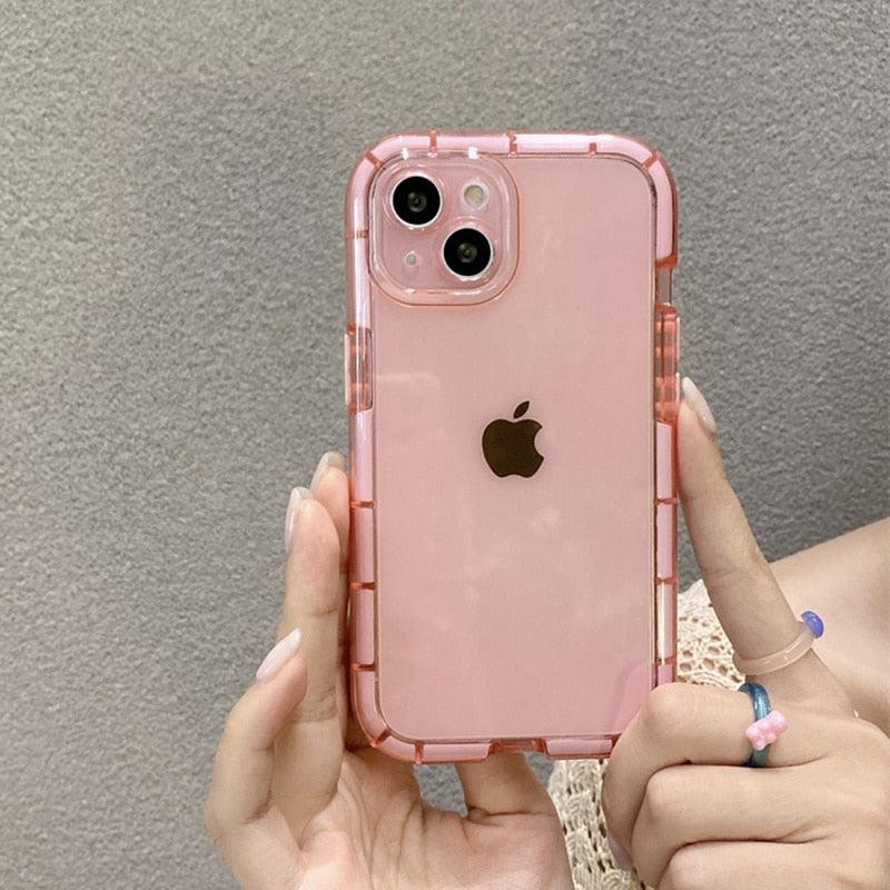 Luminous Shockproof Bumper Phone Case For iPhone 11 14 Pro Max 12 11 13 Pro Max X XR XS Max Transparent Back Cover  Full Bumper Case Strong Classic Phone Case