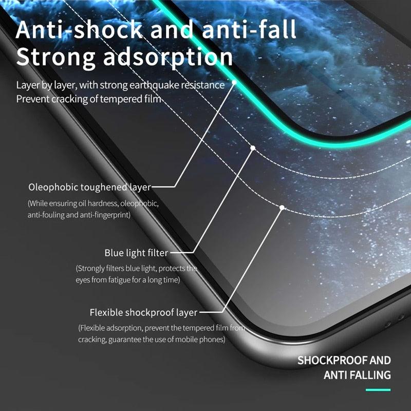 3Pcs Luminous Screen Protectors for iPhone 14 11 Pro Max 12 Mini XR X XS Glowing Tempered Glass for IPhone 13 Pro MAX 8 7 Plus Tempered-Glass Screen Protector Compatible with iPhone