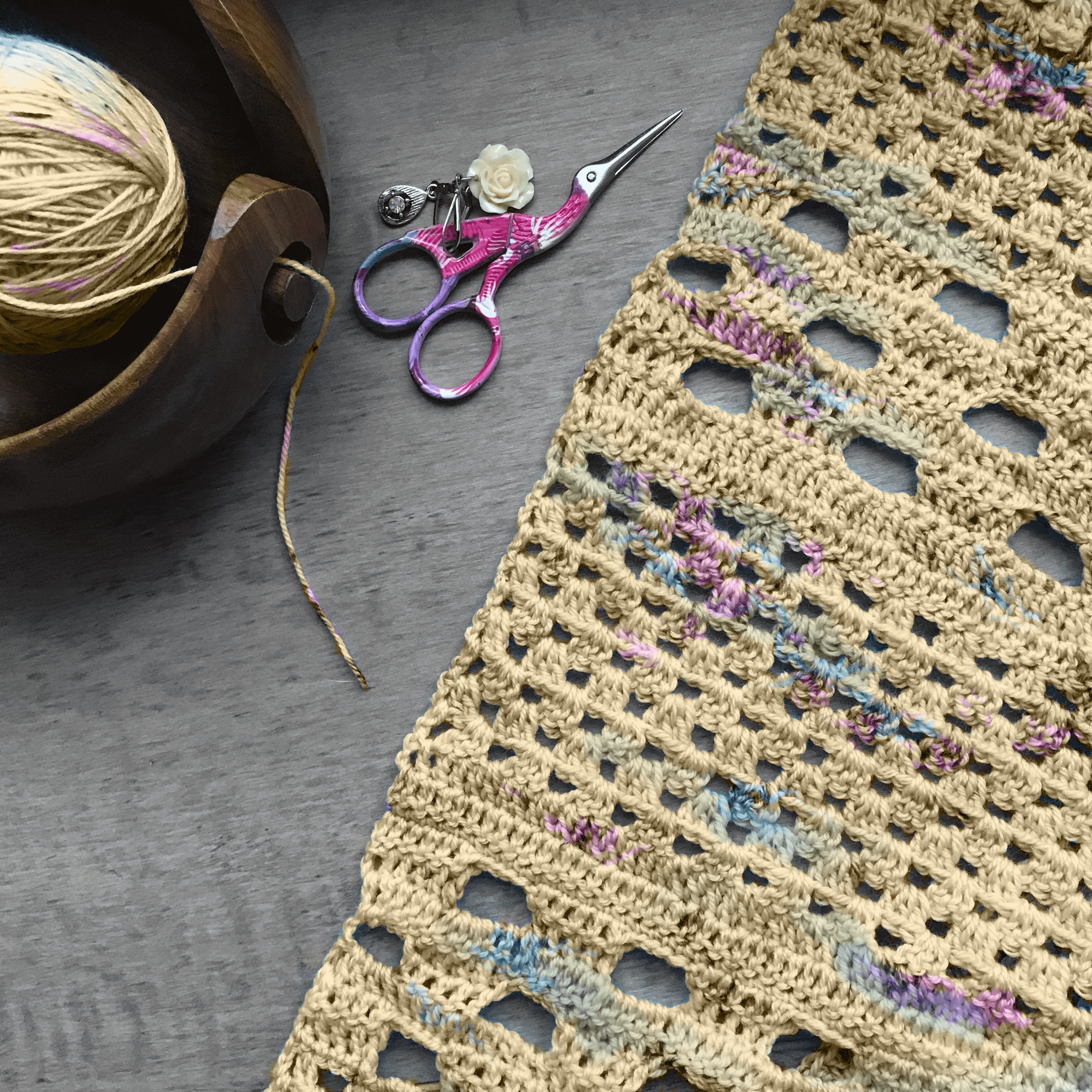 Streamside Merino Wool Shawl Crochet Kit