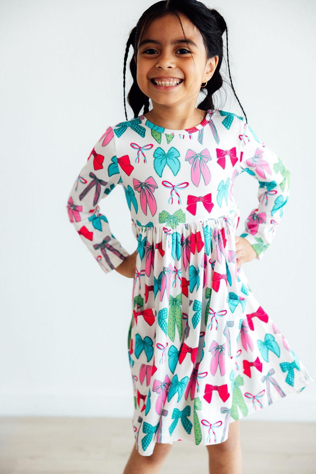 Twirls & Ties L/S Pocket Twirl Dress