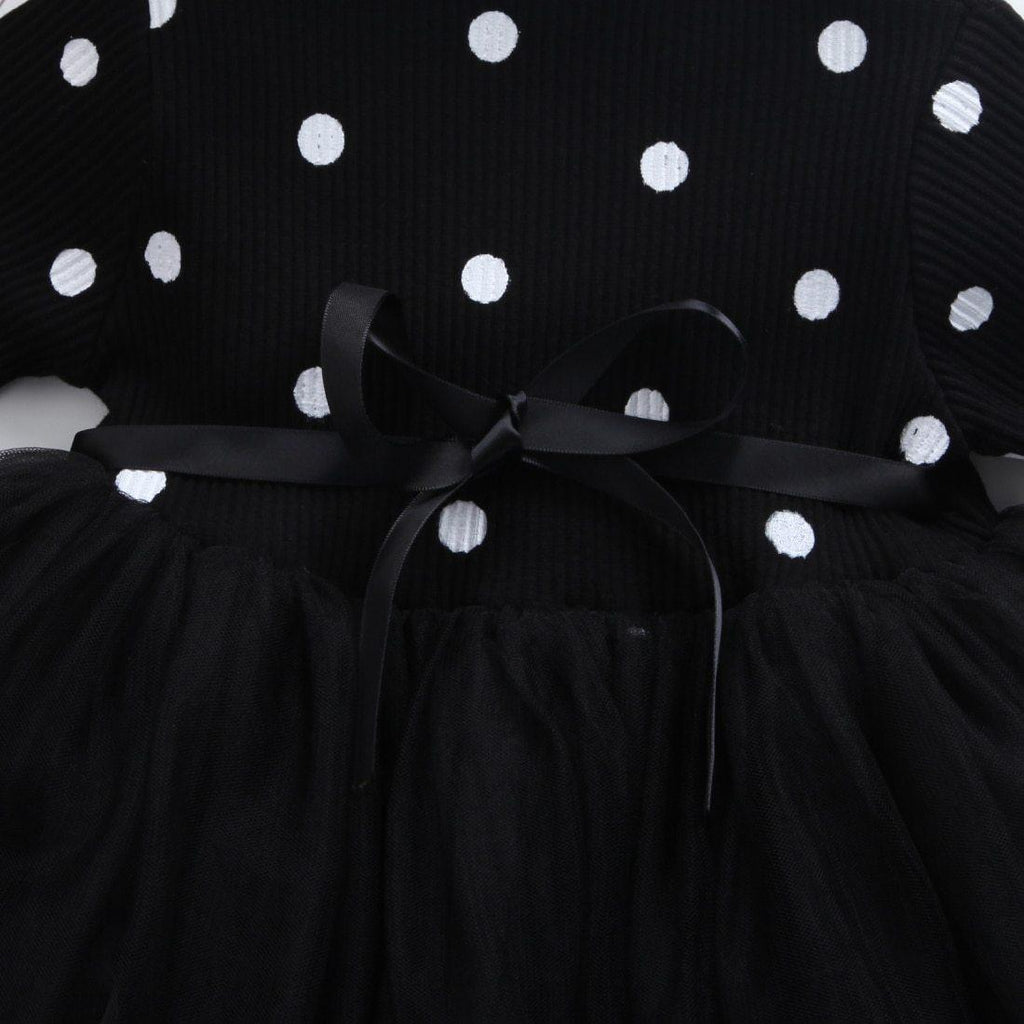 Princess Long sleeve Baby Girl Dress Newborn Infant Baby Girl Clothes WIth Bow And Dot Tutu Ball Gown Party Dresses Baby Kid Girl clothes In Elegant Style