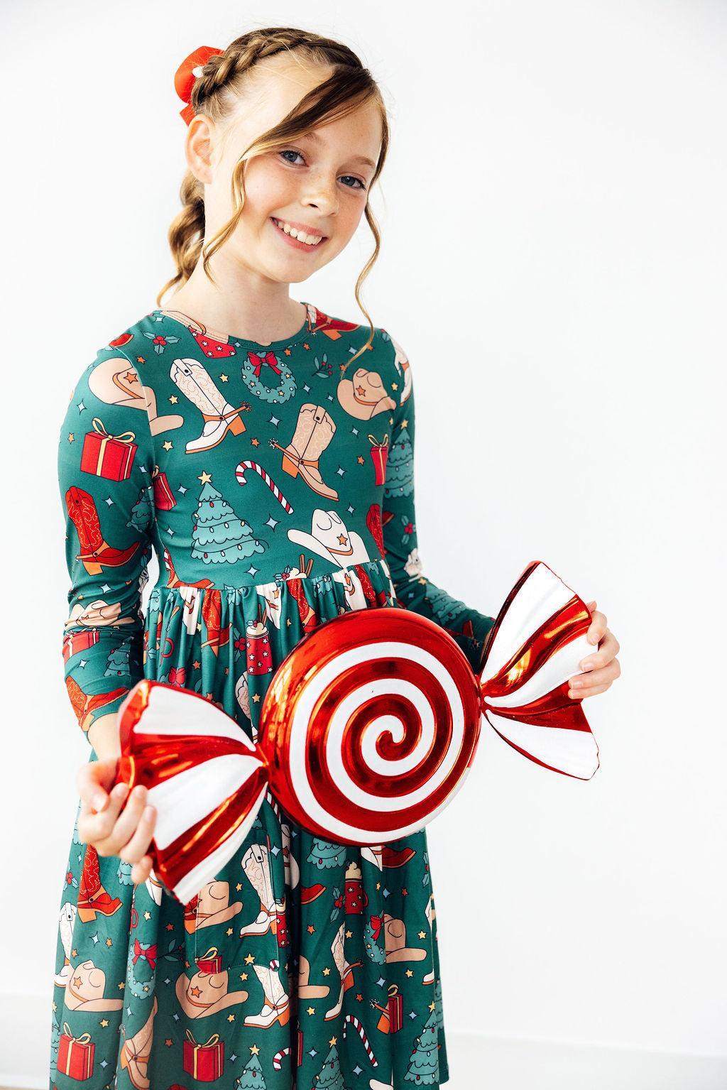 Western Wonderland L/S Pocket Twirl Dress