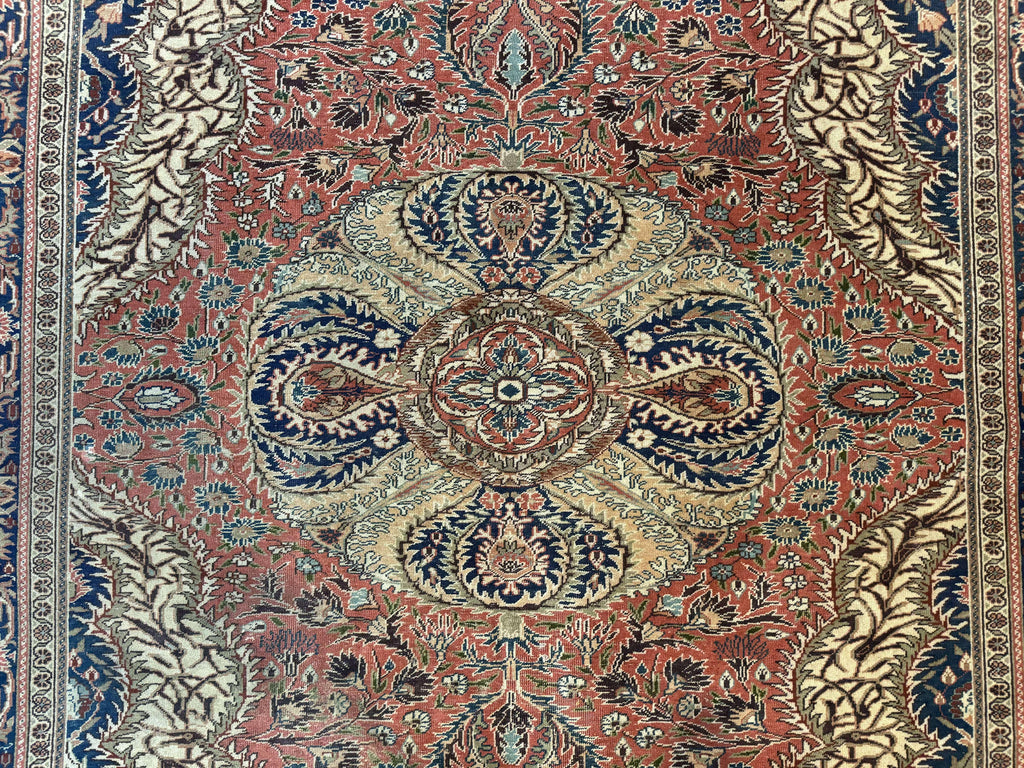 Turkish Kayseri Rug 6x10, Antique Turkish Carpet, Floral Medallion, Oriental Carpet, Red