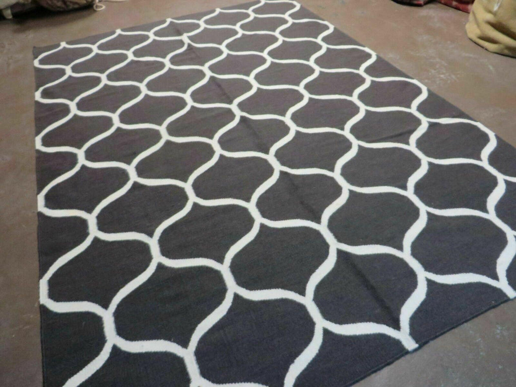5' X 8' Modern Contemporary Hand Made Flat Weave Wool Rug Veg Dyes Nice