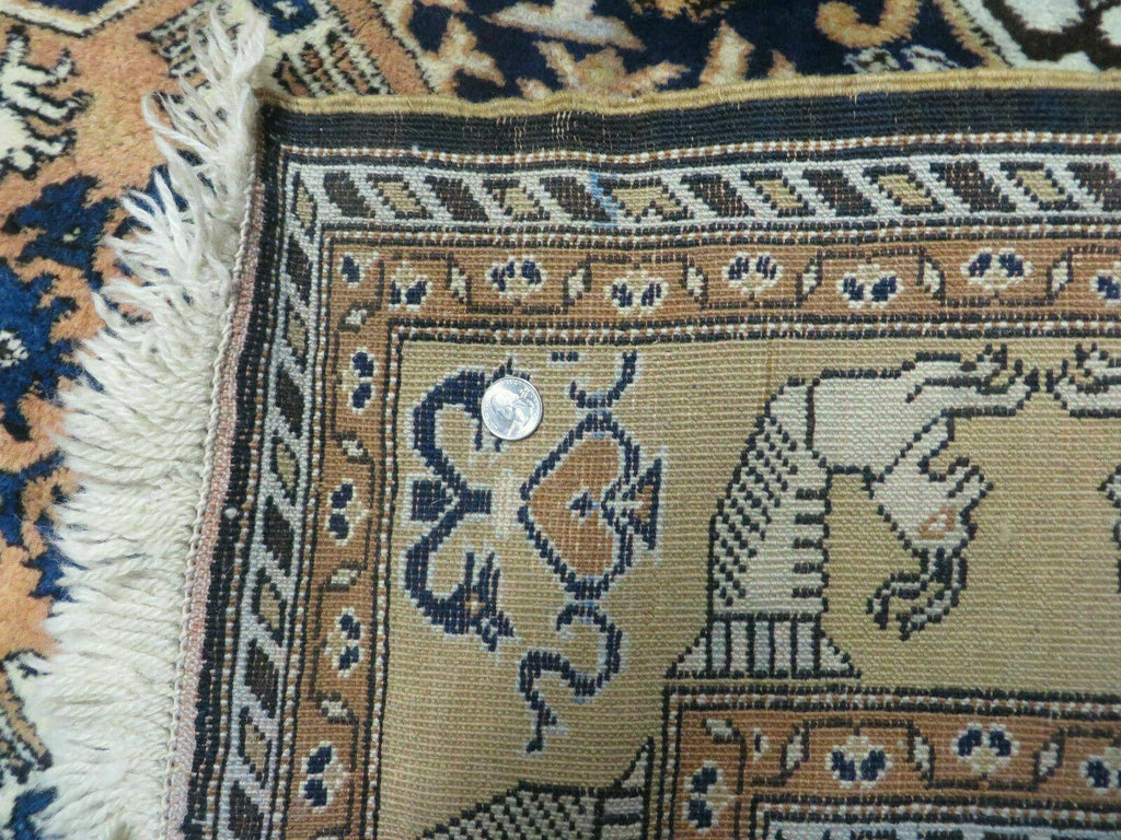 Persian Qum Rug 5.6 x 8.8, Navy Blue