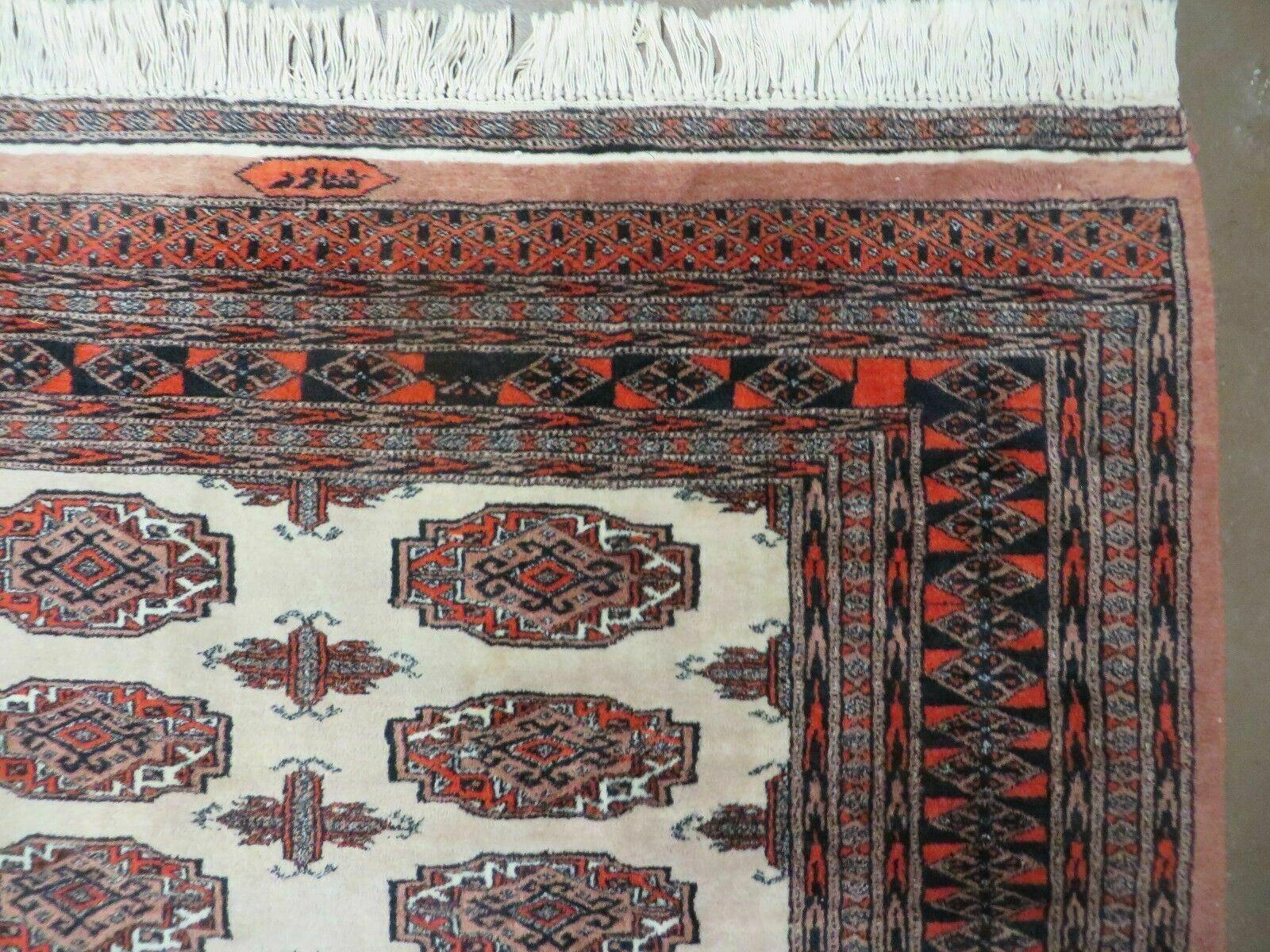 4' X 6' Vintage Handmade Bokhara Turkoman Pakistan Wool Rug Carpet Nice