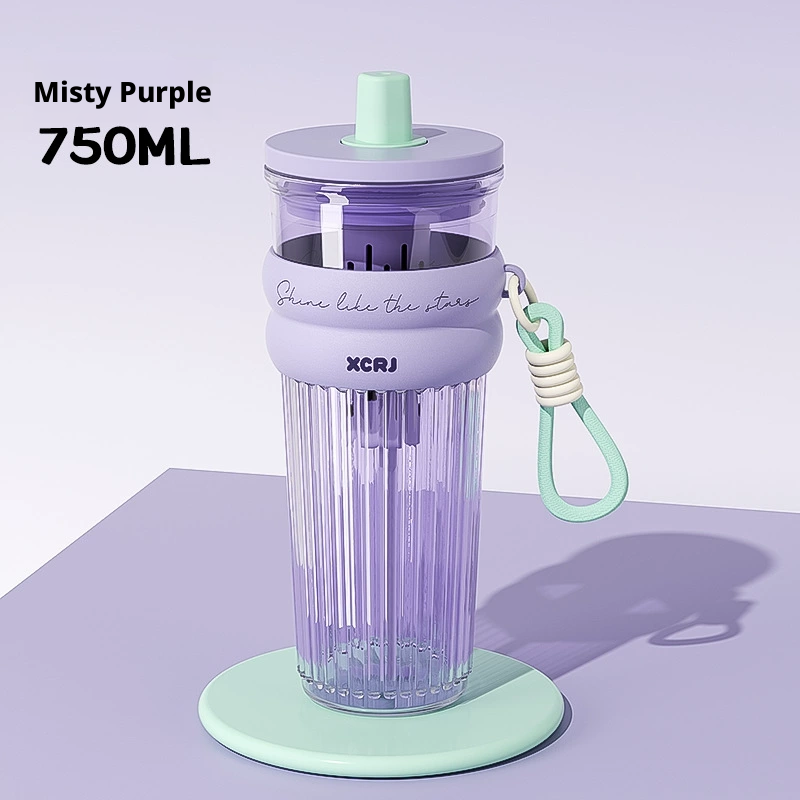 Straw large capacity water cup-gray-1 piece