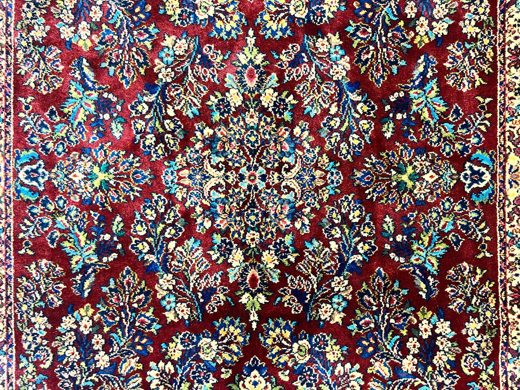 Karastan Rug 5.9 x 9 Red Sarouk Rug #785, Karastan Wool Rug, Karastan Carpet, Original 700 Series Vintage Karastan Oriental Rug Discontinued