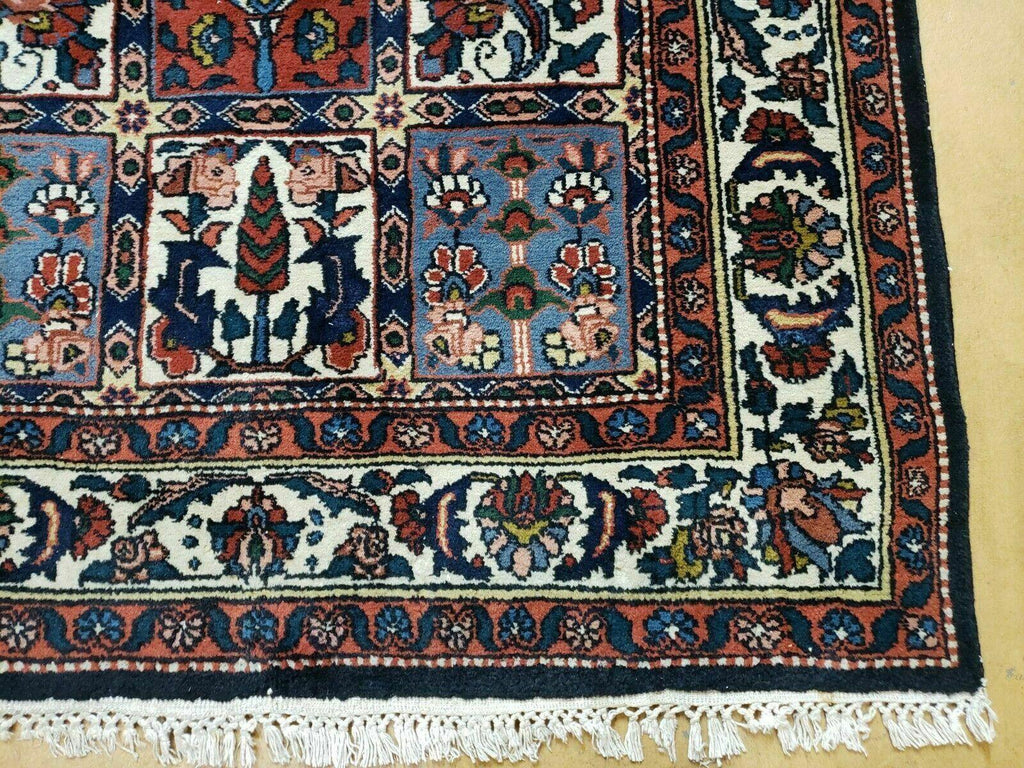 4' X 6' Vintage Handmade Indian Panel Design Wool Rug Veg Dyes
