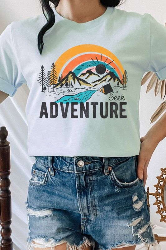 Seek Adventure Forest Mountain Camp Graphic Tee T-Shirt