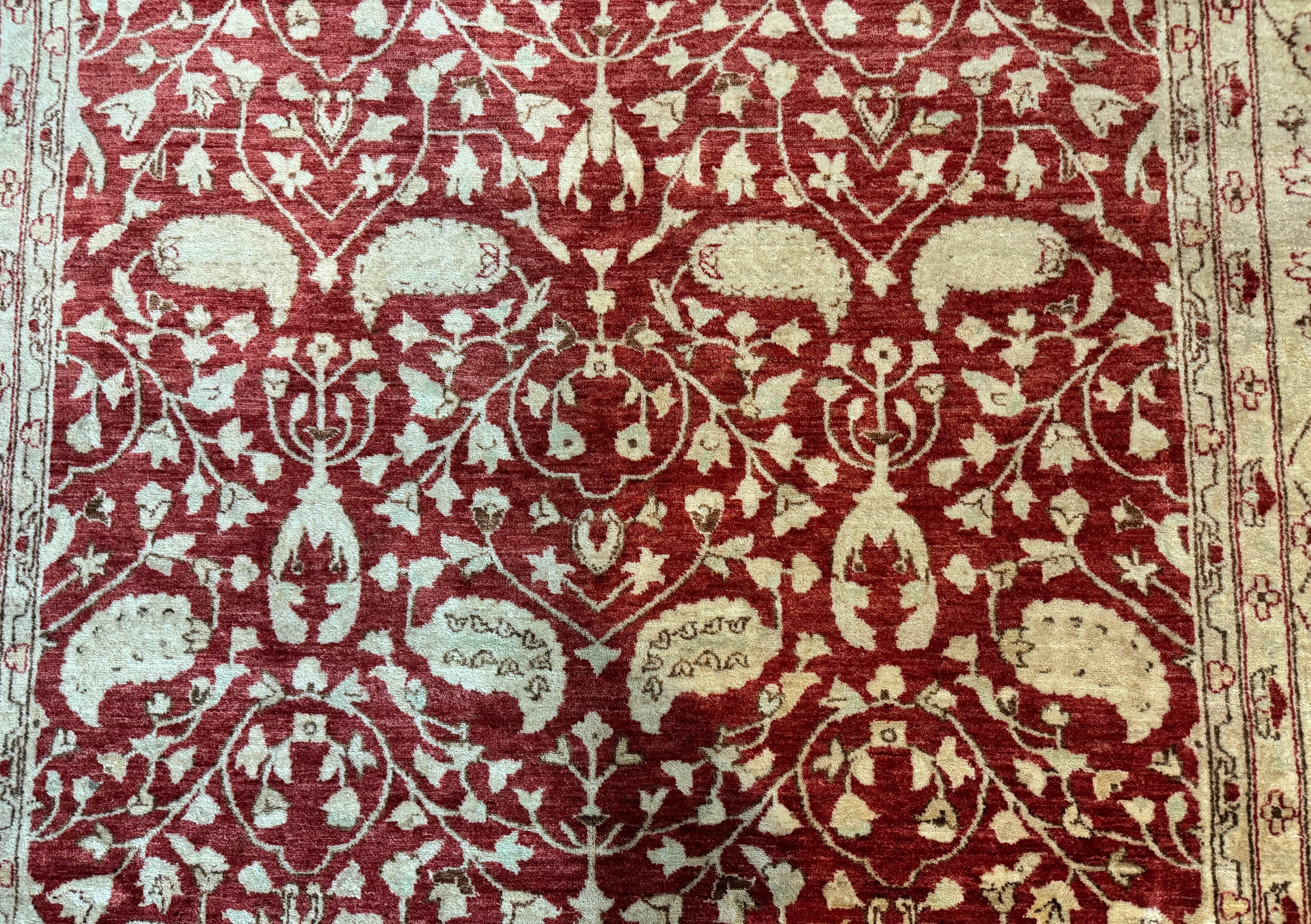 Pakistani Chobi Rug 8x10, Red, Handmade