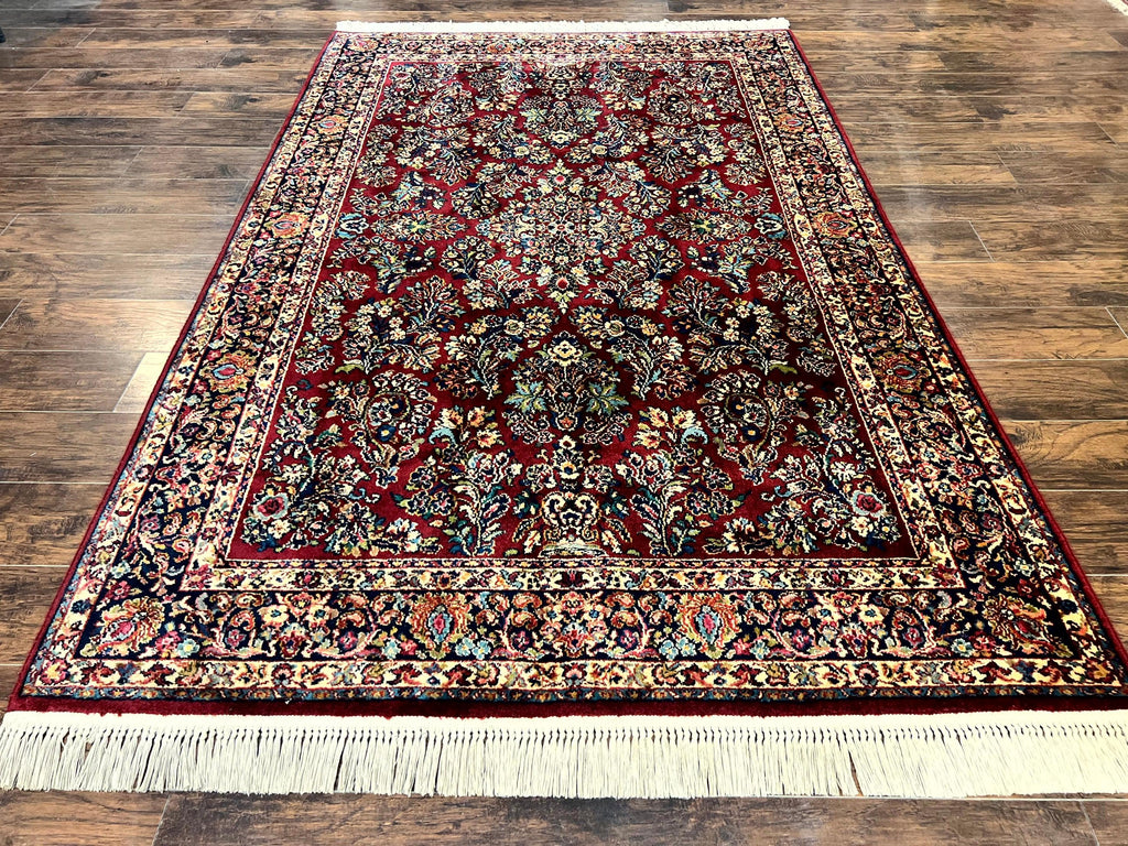 Karastan Rug 5.9 x 9 Red Sarouk Rug #785, Karastan Wool Rug, Karastan Carpet, Original 700 Series Vintage Karastan Oriental Rug Discontinued