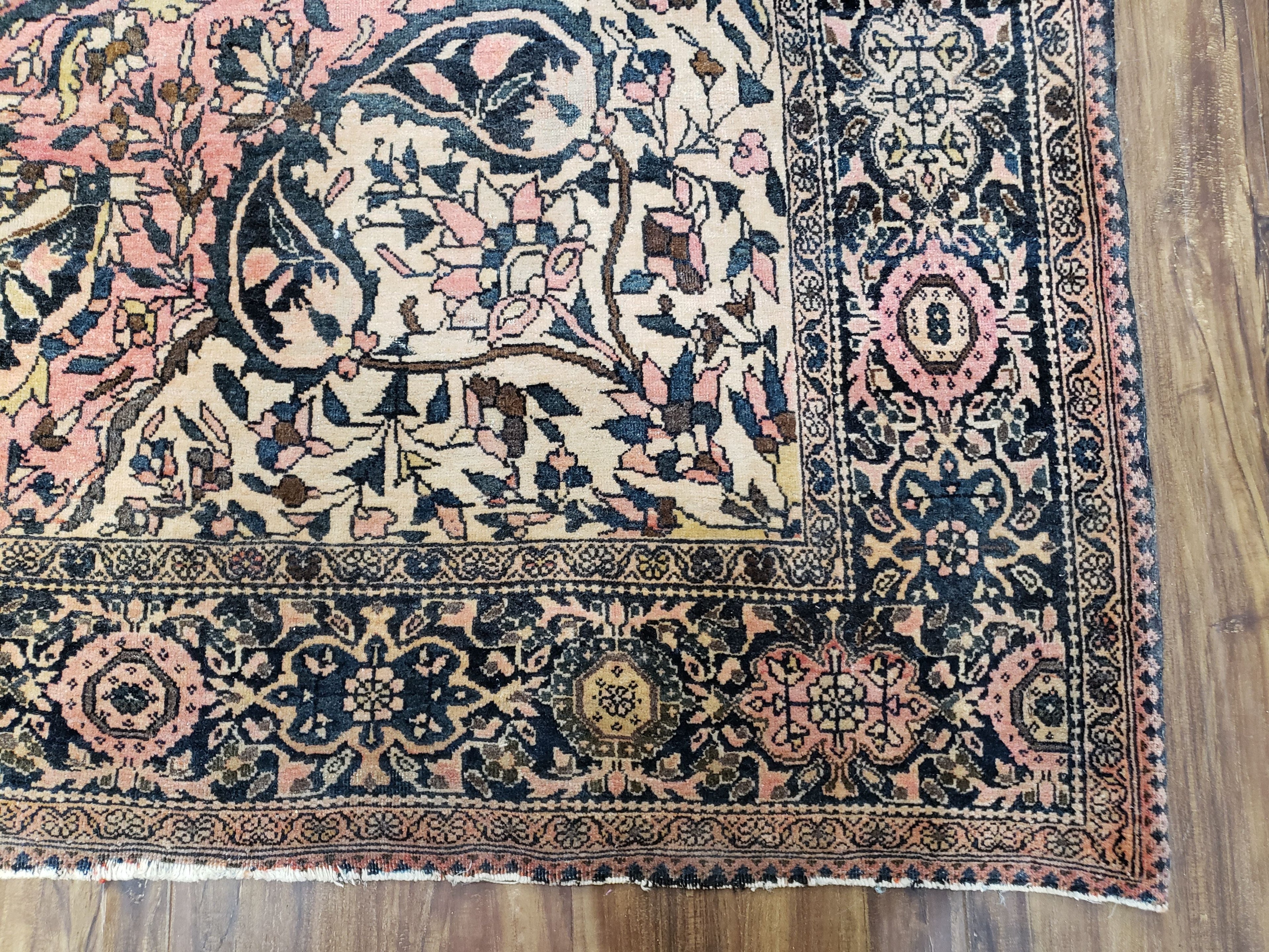 Antique Persian Farahan Rug, 4'1" x 6' 5"