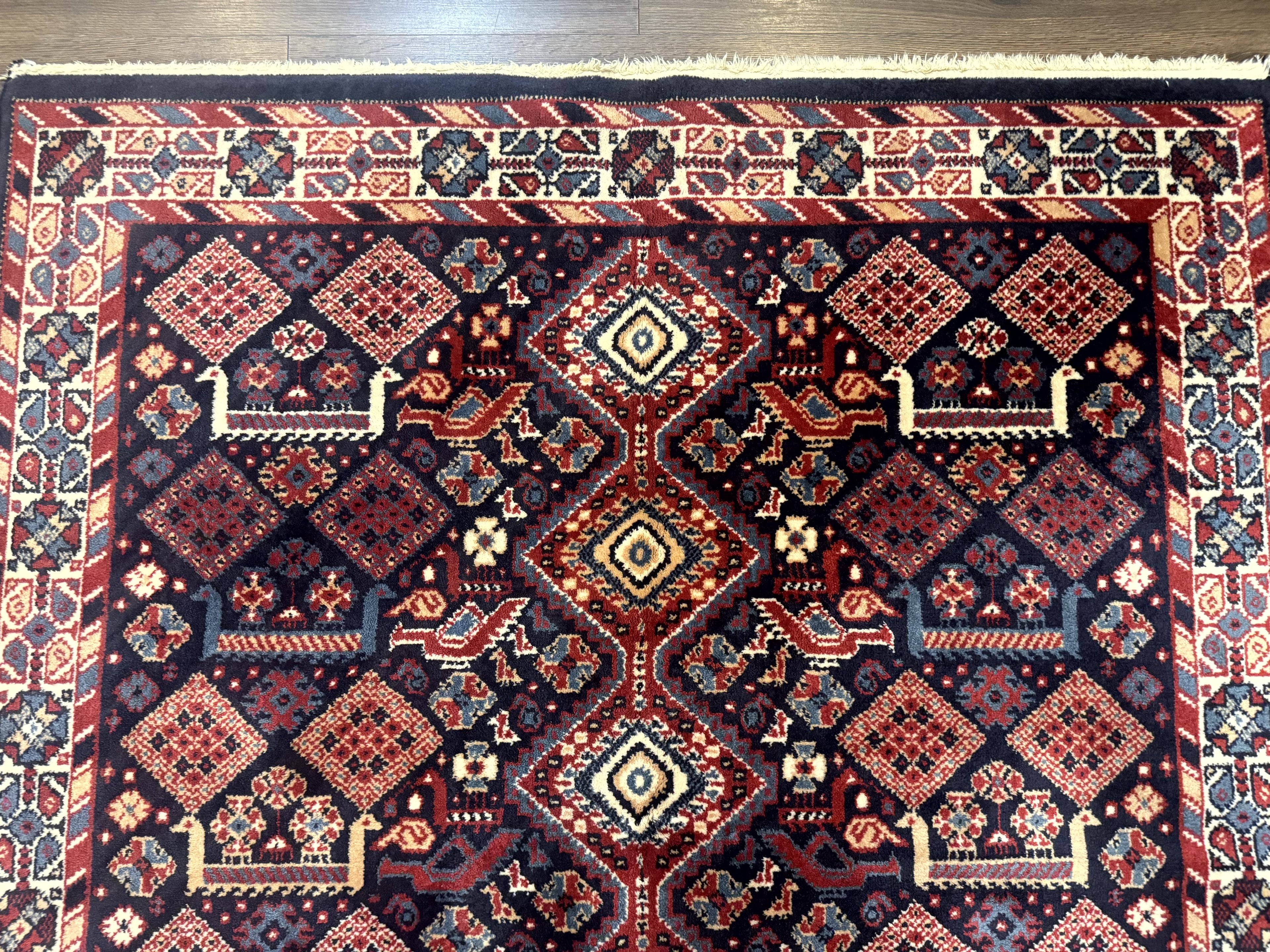 Karastan Rug 5x8, Yuruk Collection #530, Geometric Tribal Wool Pile Vintage Carpet