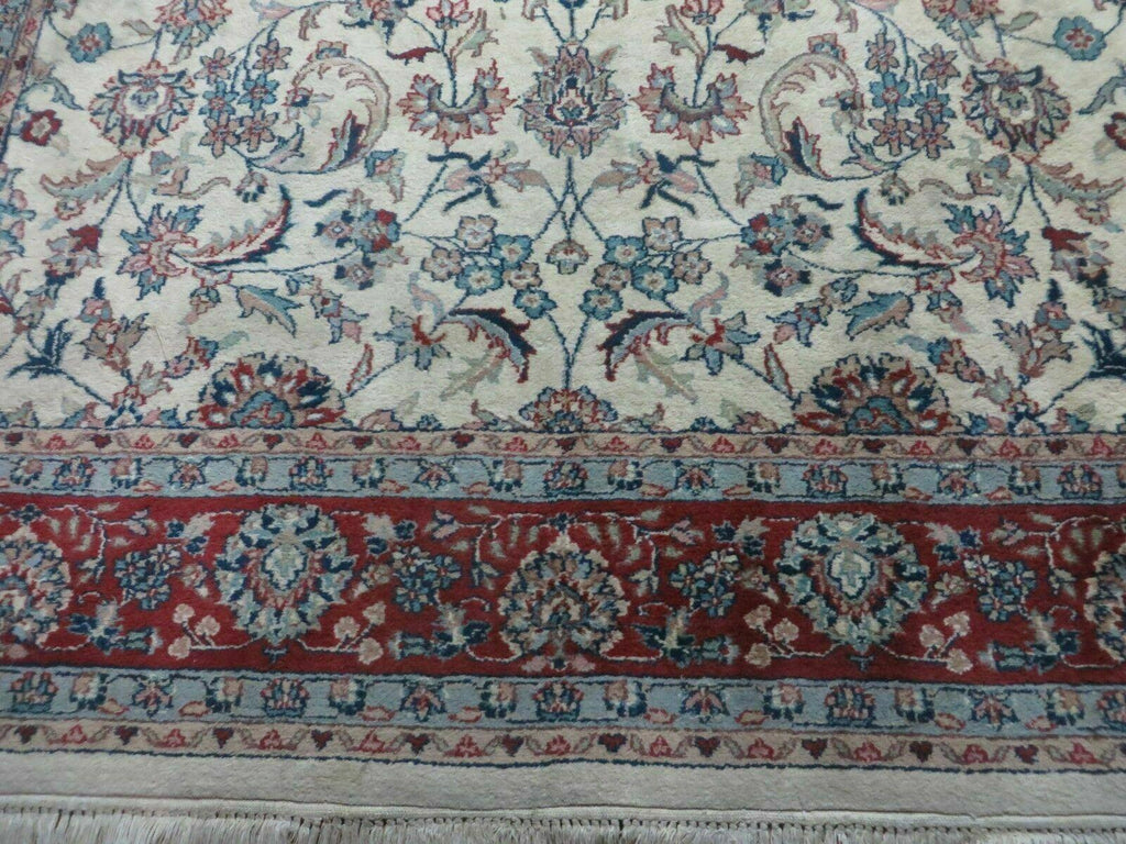6' X 9' Vintage Handmade Fine Chinese Floral Oriental Wool Rug Carpet Beige