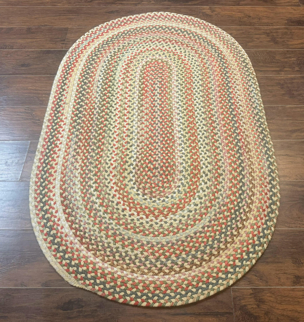 Braided American Oval Rug 3x5, Multicolor, Hand Braided