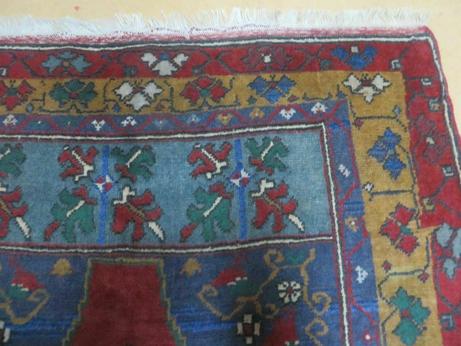 4' X 8' Vintage Handmade Turkish Kazak Pattern Wool Rug Carpet Nice # 105