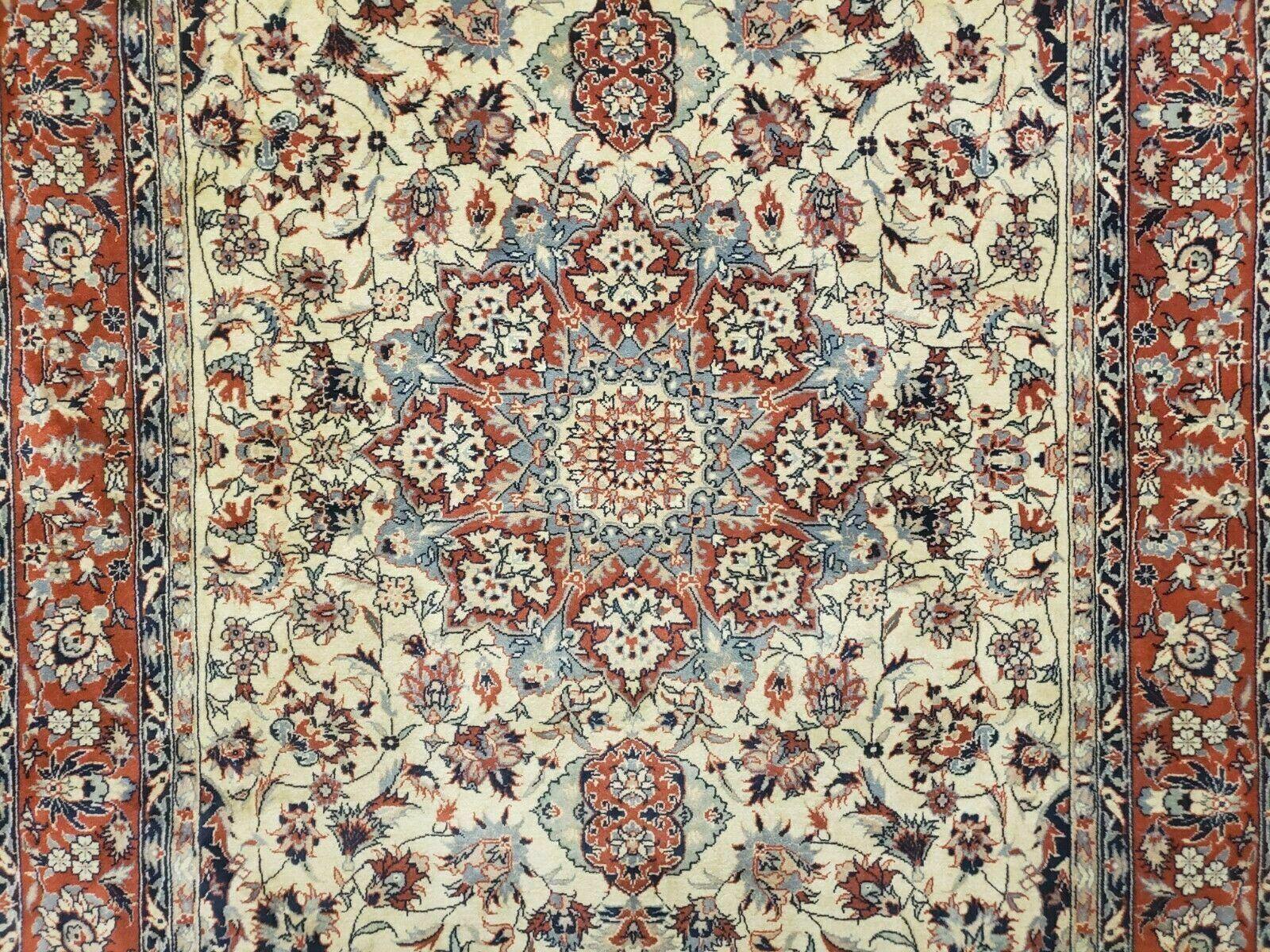4' X 6' Handmade Ultra Fine Chinese Floral Oriental Wool Rug Hand Knotted Beige