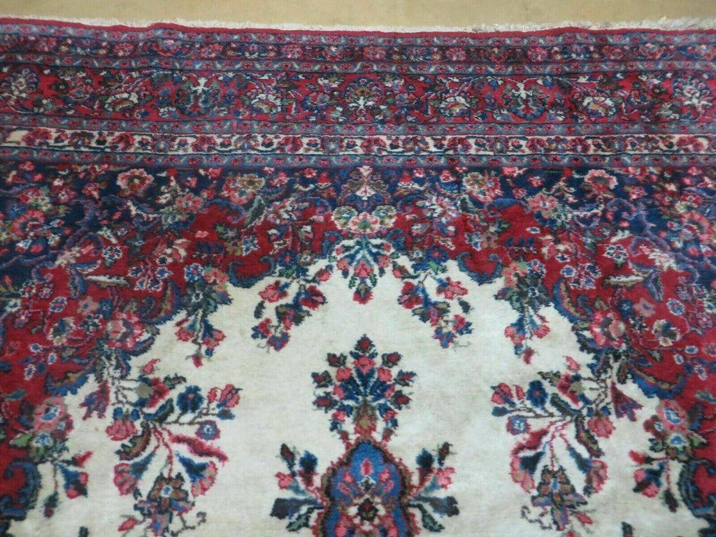 Persian Sarouk Rug 9x12 - Semi Open Field Medallion Carpet