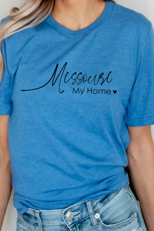 Missouri My Home Heart State Graphic Tee T-Shirt