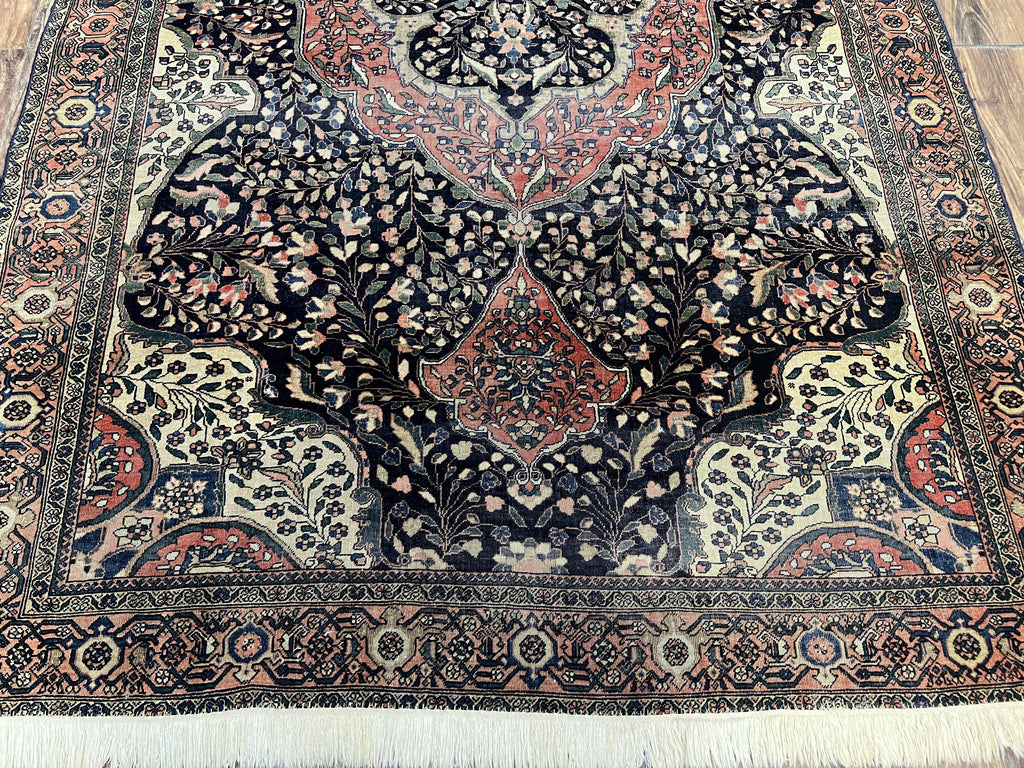 Antique Persian Sarouk Farahan Rug 4x7, Collectible Persian Carpet